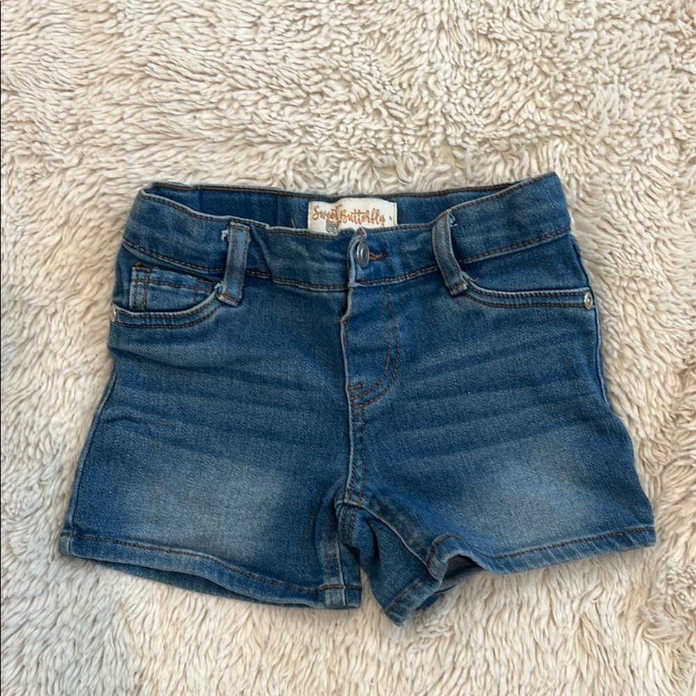 Girls stretchy denim shorts